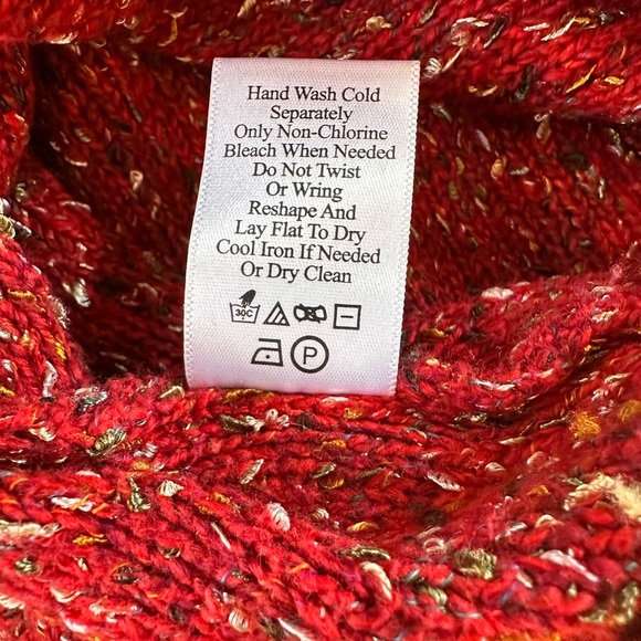 Coldwater Creek Womens Red Soeckled Knit Pullover Sweater V Neck size XL - Picture 12 of 13